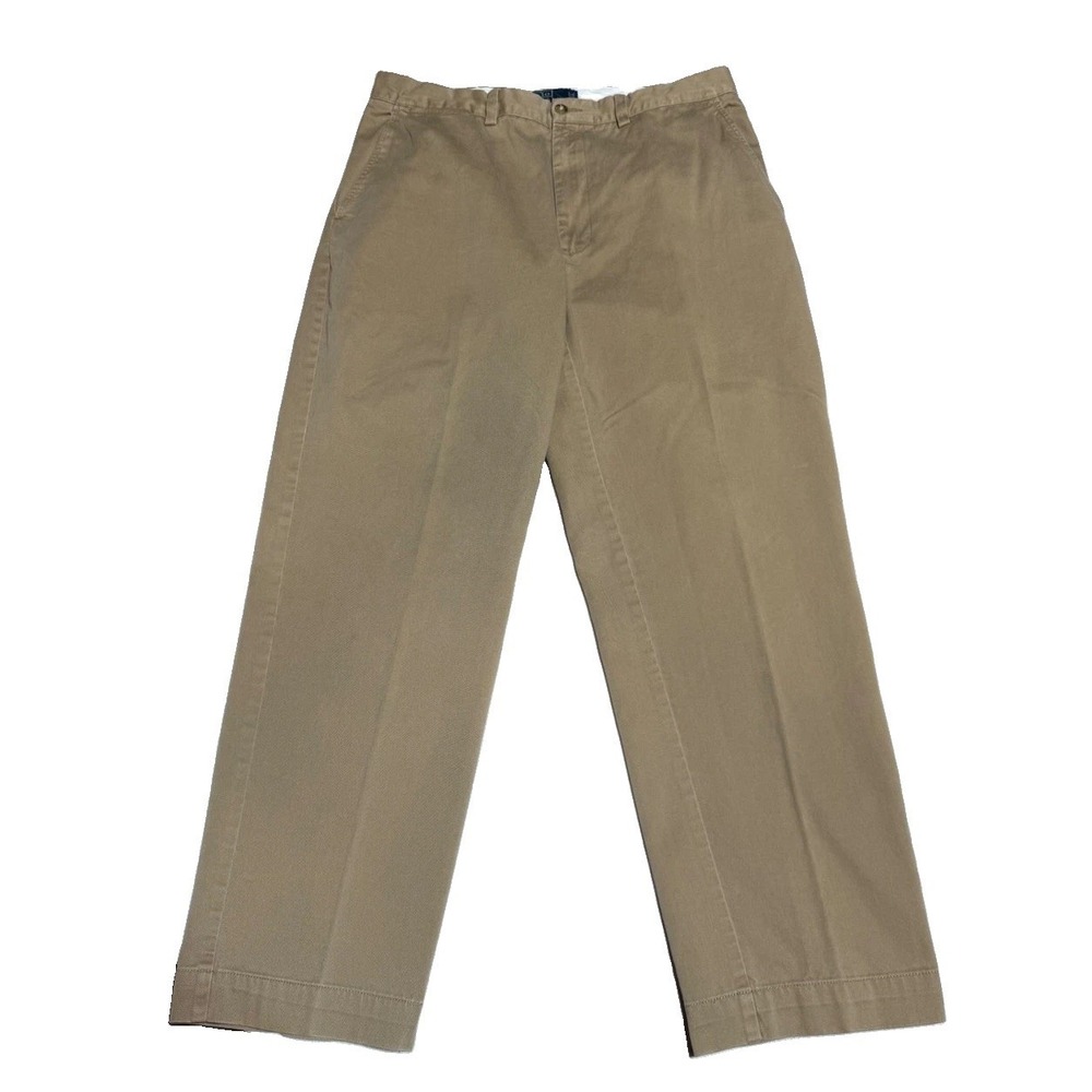 Vintage Polo Ralph Lauren Classic Chino Pants Mens 34x30 Tan Khaki Straight Leg